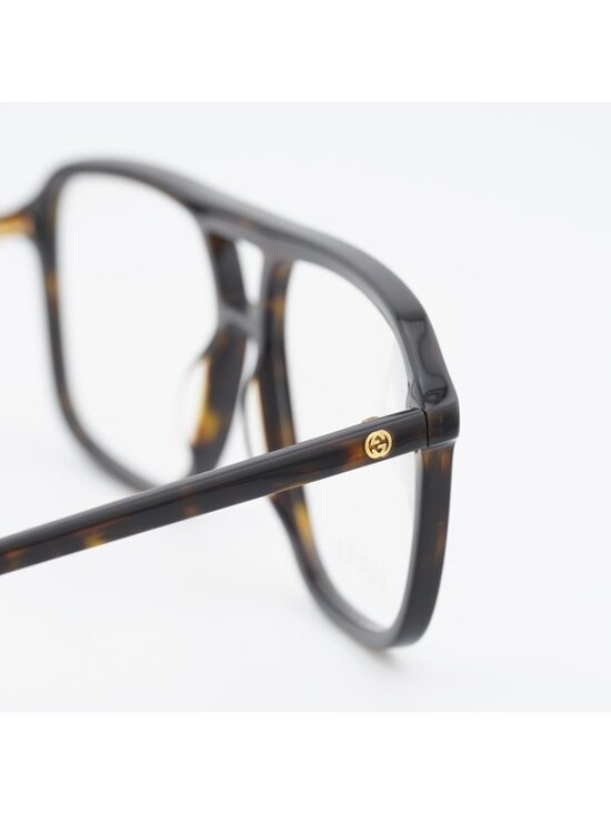 Gucci GG1078O 003 Eyeglasses Havana 56mm Square Frame main image 9
